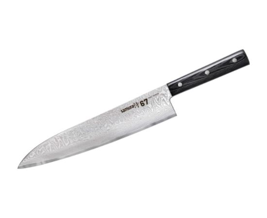 Samura DAMASCUS 67 Универсальный Кухонный нож Шевповора 240mm из AUS 10 Дамасской стали 61 HRC (67-слойный)