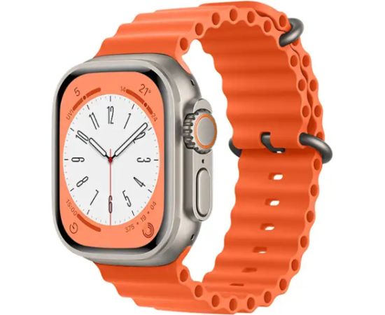 iWear S1 Rievota Mīksta Silikona 20mm aproce priekš Apple Watch 49mm / 45mm / 44mm / 42mm Oranža