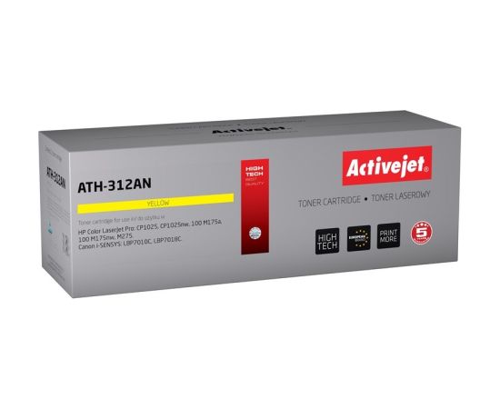 Activejet ATH-312AN Toner (replacement for Canon, HP 126A CRG-729Y, CE312A; Premium; 1000 pages; yellow)