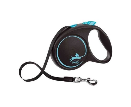 Flexi Automatic leash Black Design M 5 m, Blue