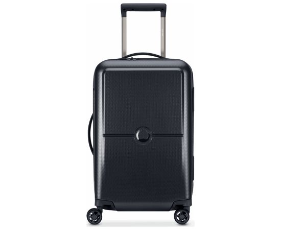 Delsey Turenne 55 cm čemodāns ar 4 dubultiem riteņiem, melns