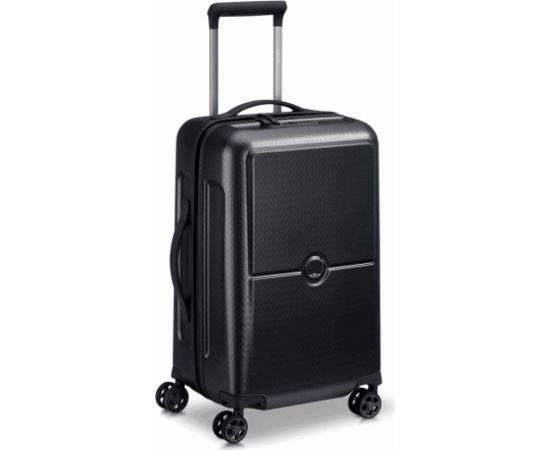 Delsey Turenne 55 cm čemodāns ar 4 dubultiem riteņiem, melns