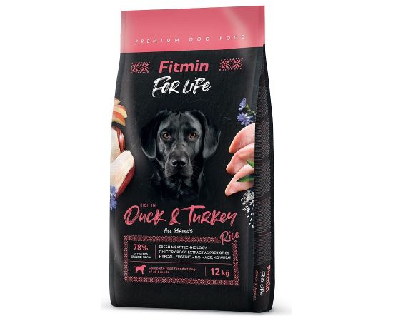 FITMIN Dog For Life Duck & Turkey - dry dog food - 12 kg