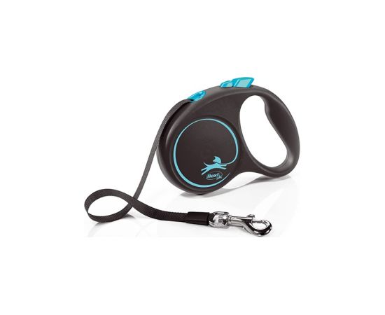 Flexi Automatic leash Black Design S 5 m, Blue