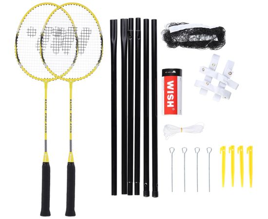 Wish Alumtec badminton racket set 2 rackets + 3 ailerons + net + lines