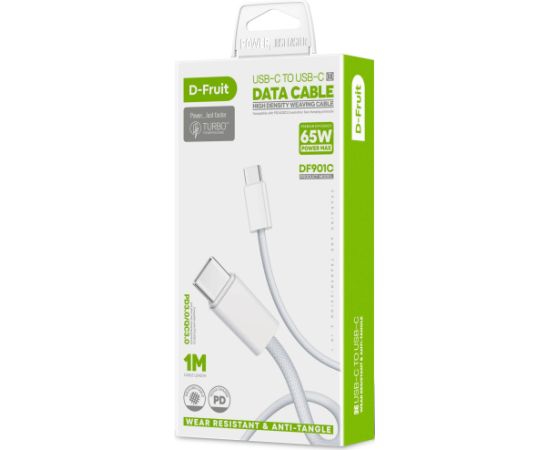 D-Fruit кабель USB-C - USB-C 1 м, белый (DF901C)