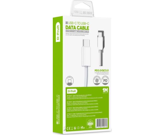 D-Fruit cable USB-C - USB-C 1m, white (DF901C)