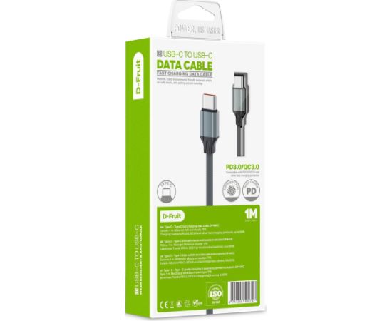 D-Fruit cable USB - C-USB-C 1m, grey (DF440C)