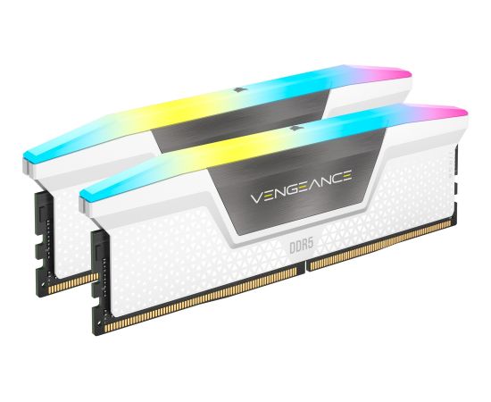 Corsair DDR5 - 32GB - 6000 - CL - 36 (2x 16 GB) dual kit, RAM (white, CMH32GX5M2E6000C36W, Vengeance RGB, INTEL XMP)