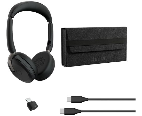 Jabra Evolve2 65 Flex Duo, headset (black, stereo, UC, USB-C, Link380c)