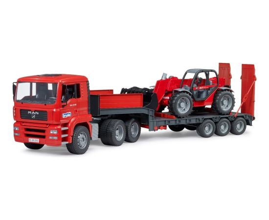 Bruder MAN TGA low loader with Manitou telehandler MLT 633, model vehicle