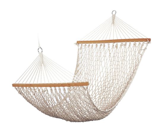 Besk Šūpuļtīkls 200x150cm kokvilnas virves Dārza šūpuļkrēsli