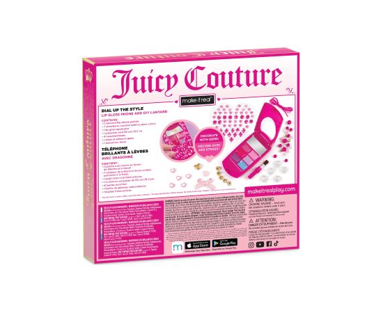 MAKE IT REAL Juicy Couture Stilīgais telefons – lūpu spīdums ar pašgatavotu siksniņu