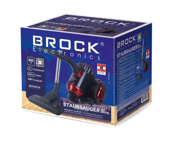 Brock Ciklona bezmaisu putekļsūcējs, 220-240V, ~ 50/60Hz, 800W.