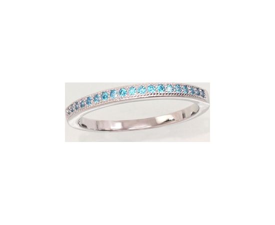 Серебряное кольцо #2101479(PRh-Gr)_CZ-AQ, Серебро 925°, родий (покрытие), Цирконы, Размер: 15.5, 1.6 гр.