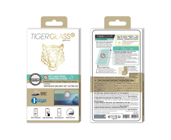 muvit TGTPG0270 Tiger Glass Plus Antibacterial Glass for Galaxy S21 Ultra