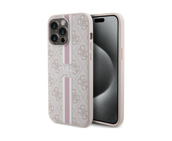 Guess Apple  iPhone 15 Pro Max Case Cover 4G Printed Stripes Pink