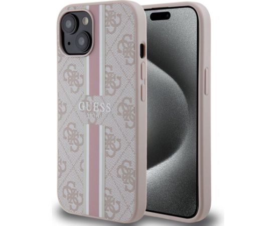 Guess Apple  iPhone 15 Case Cover 4G Printed Stripes Pink