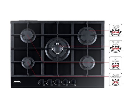 Gas hob with WOK burner MPM-70-GMH-21