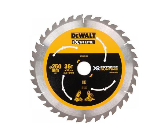 Griešanas disks kokam DeWalt DT99572-QZ; 250x30 mm; Z36