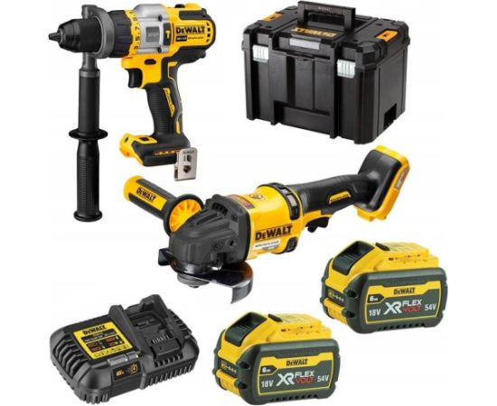 Instrumentu komplekts DeWalt DCMASST1N-XJ (DCD999 + DCG418); 2x6,0 Ah akum.