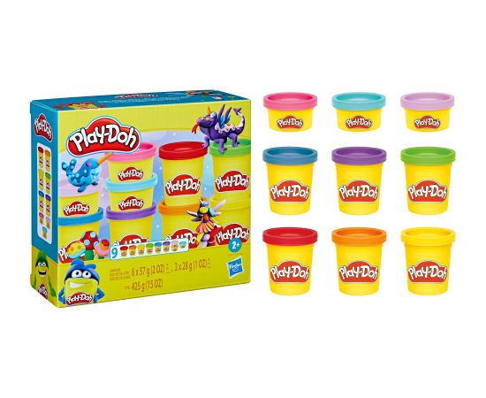 PLAY-DOH Krāsainais plastilīns, 9 gab.