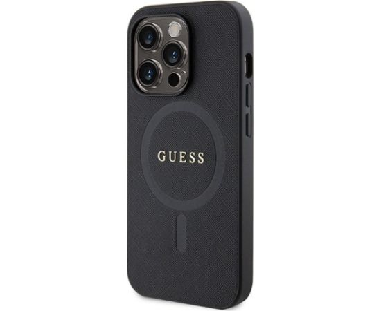 Guess Saffiano MagSafe Back Case Aizsargapvalks Priekš Apple iPhone 15 Pro