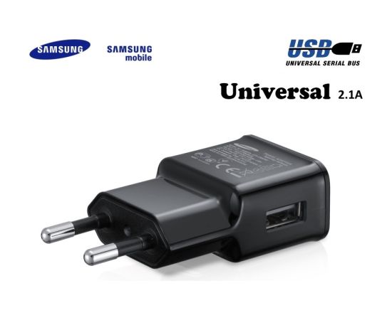 Samsung ETA-U90EBE Universāls Lādētājs USB 2A telefoniem un planšetdatoreim Melns (OEM)