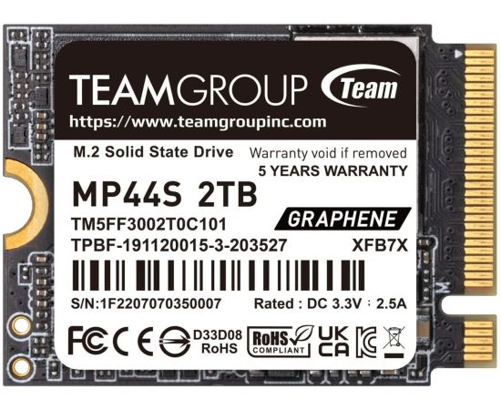 Team Group MP44S 2TB, SSD (PCIe 4.0 x4, NVMe, M.2 2230)