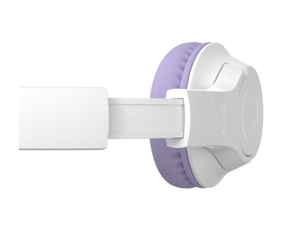 Belkin SOUNDFORMINSPIRE OVEREAR HEADSET LAV Wired & Wireless Head-band Calls/Music USB Type-C Bluetooth Lavender, White