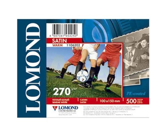 Lomond Premium Photo Paper Satin 270 g/m2 10x15, 500 sheets, Warm