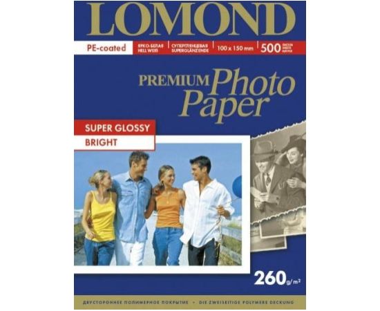 Lomond Premium Photo Paper Super Glossy 260 g/m2 10x15, 500 sheets, Bright