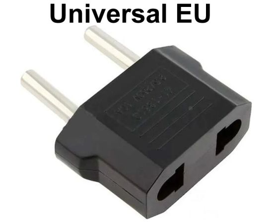 CP CNUS Strāvas ligzdas spraudņa adapters pāreja no USA / CN 2-pin uz Euro 2pin Melna