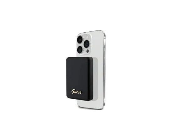 Guess   Power Bank 5000mAh 15W MagSafe And Regular Charge With Metal Ssript Logo Black