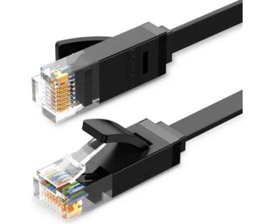 Плоский сетевой кабель UGREEN Ethernet RJ45, Cat.6, UTP, 15 м (черный)