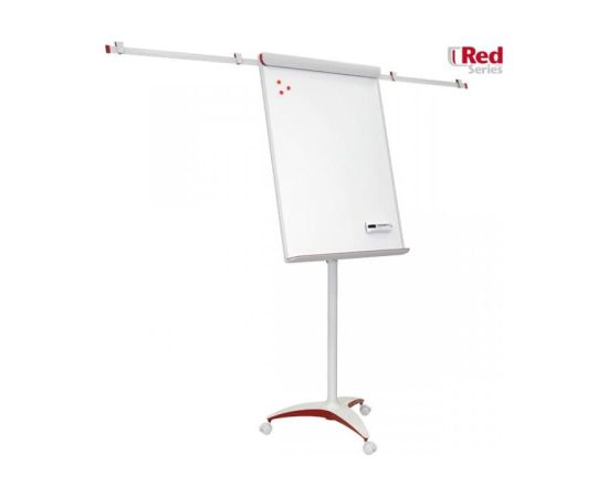 2X3 Balta magnētiska tāfele Mobilechart Pro Red 70x100 ar statīvu