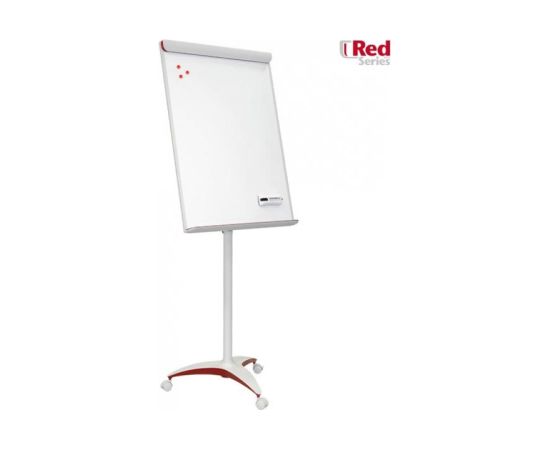 2X3 Balta magnētiska tāfele Mobilechart Red 70x100 ar statīvu