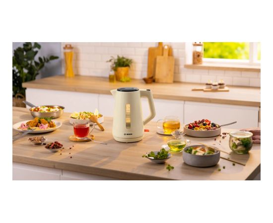 BOSCH TWK 1M127 Elektriskā tējkanna 1.7L 2400W Krēms krāsa