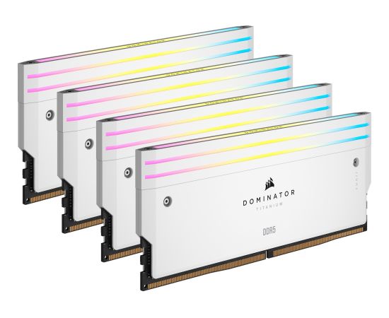 Corsair DDR5 - 64GB - 6400 - CL - 32 (4x 16 GB) quad kit, RAM (white, CMP64GX5M4B6400C32W, Dominator Titanium, INTEL XMP)