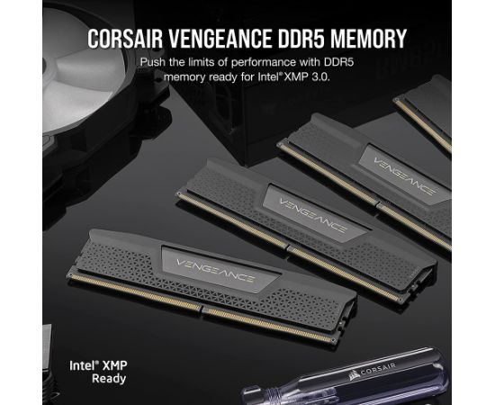 Corsair 64GB DDR5-4800 Kit, Memory (Black, CMK64GX5M2A4800C40, Vengeance, XMP)