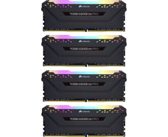 Corsair DDR4 - 32GB -3600 - CL - 18 -  Quad Kit - Vengeance RGB PRO (black, CMW32GX4M4D3600C18)