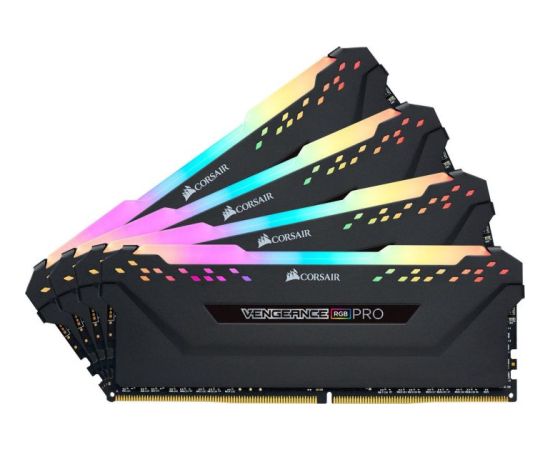 Corsair DDR4 - 32GB -3600 - CL - 18 -  Quad Kit - Vengeance RGB PRO (black, CMW32GX4M4D3600C18)