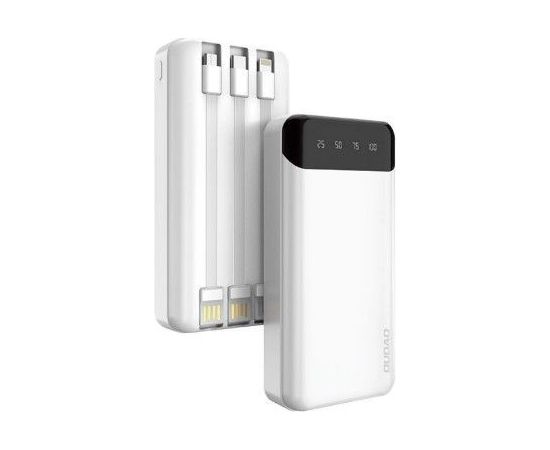 Dudao   capacious powerbank with 3 built-in cables 20000mAh USB Type C + micro USB + Lightning White