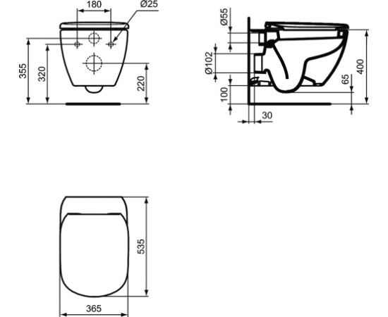 Ideal Standard TESI AquaBlade® WC komplektā ar Soft-Close sēdriņķi - gab.