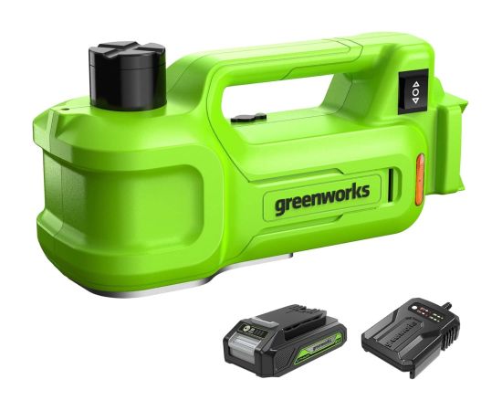Elektriskais pacēlājs Greenworks G24JACKK2; 3000 kg; 24 V; 1x2,0 Ah akum.