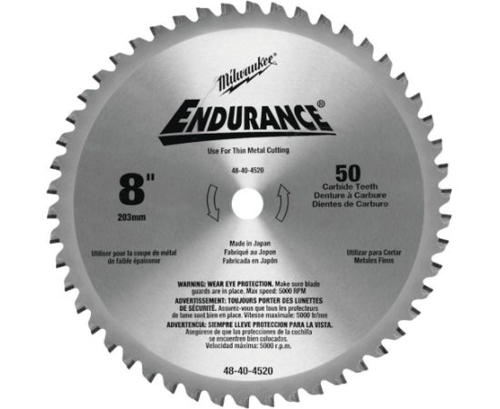 Griešanas disks metālam Milwaukee 48404520; 203x15,87x1,8 mm; Z50