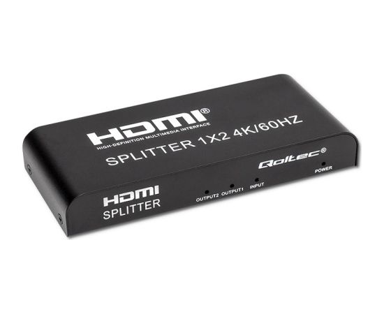 Qoltec 51797 Active HDMI Splitter 2 x HDMI 4K x 2K | 6Gb/s | 60Hz