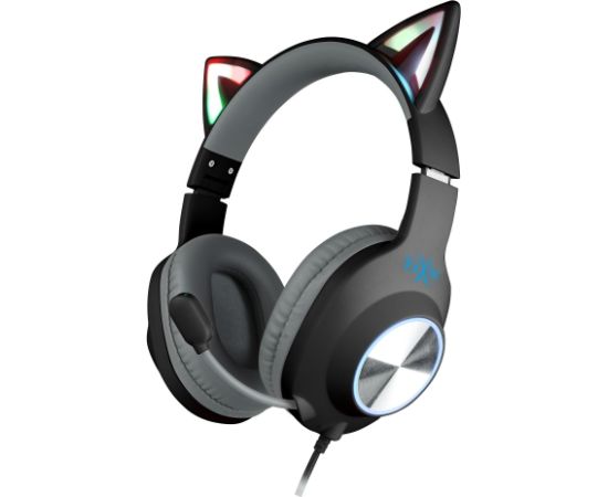 Foxxray Shining Cat Gaming Headset Wired Black/Grey