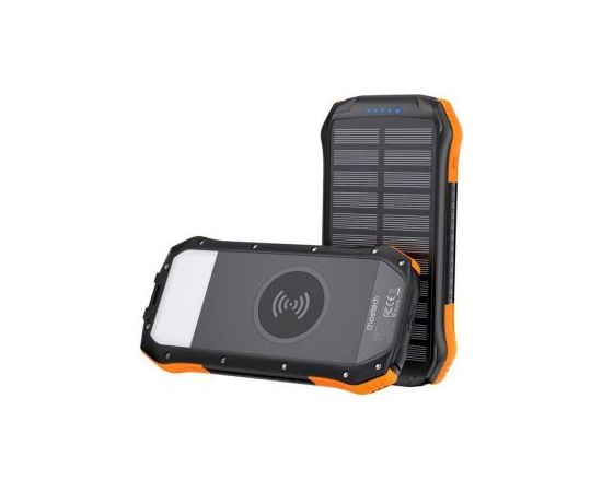 Choetech   Solar powerbank with inductive charging 10000mAh Qi 5W orange (B659) Black