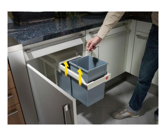 Hailo Atkritumu tvertne iebūvējamā Multi-Box duo L / 2x14L / balta